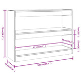 Book Cabinet/Room Divider White 100x30x72 cm - Close-Up Angle