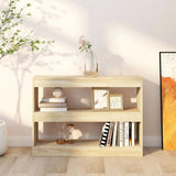 Book Cabinet/Room Divider Sonoma Oak 100x30x72 cm - Rear View