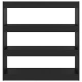 Book Cabinet/Room Divider Black 100x30x103 cm - Side View