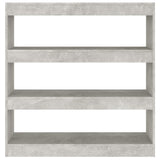 Book Cabinet/Room Divider Concrete Grey 100x30x103 cm - Side View