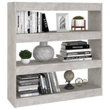 Book Cabinet/Room Divider Concrete Grey 100x30x103 cm