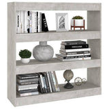 Book Cabinet/Room Divider Concrete Grey 100x30x103 cm - Rear View