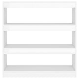 Book Cabinet/Room Divider High Gloss White 100x30x103 cm - Side View