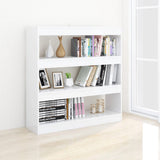 Book Cabinet/Room Divider High Gloss White 100x30x103 cm - 45-Degree Angle