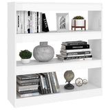 Book Cabinet/Room Divider High Gloss White 100x30x103 cm - Rear View