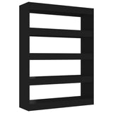 Book Cabinet/Room Divider Black 100x30x135 cm - Front View