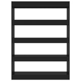 Book Cabinet/Room Divider Black 100x30x135 cm - Side View