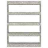 Book Cabinet/Room Divider Concrete Grey 100x30x135 cm - Side View