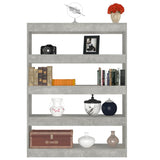 Book Cabinet/Room Divider Concrete Grey 100x30x135 cm - Rear View