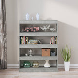 Book Cabinet/Room Divider Concrete Grey 100x30x135 cm - Close-Up Angle