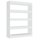Book Cabinet/Room Divider High Gloss White 100x30x135 cm - Front View