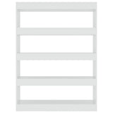 Book Cabinet/Room Divider High Gloss White 100x30x135 cm