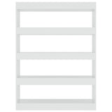 Book Cabinet/Room Divider High Gloss White 100x30x135 cm - Side View