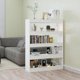 Book Cabinet/Room Divider High Gloss White 100x30x135 cm