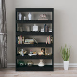 Book Cabinet/Room Divider Black 100x30x166 cm - Side View