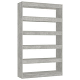 Book Cabinet/Room Divider Concrete Grey 100x30x166 cm - Front View