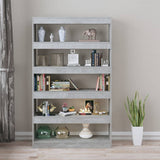 Book Cabinet/Room Divider Concrete Grey 100x30x166 cm - Side View