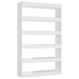 Book Cabinet/Room Divider High Gloss White 100x30x166 cm