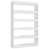 Book Cabinet/Room Divider High Gloss White 100x30x166 cm - Front View