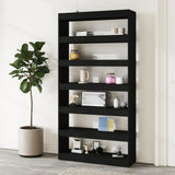 Book Cabinet/Room Divider Black 100x30x198 cm Engineered wood - Side View