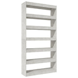 Book Cabinet/Room Divider Concrete Grey 100x30x198 cm Engineered wood - Front View