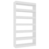 Book Cabinet/Room Divider High Gloss White 100x30x198 cm Engineered wood - Front View