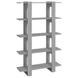 Book Cabinet/Room Divider Grey Sonoma 100x30x160 cm - Front View