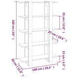 Book Cabinet/Room Divider Brown Oak 100x30x160 cm - Close-Up Angle