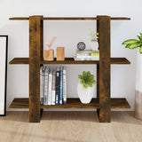 Book Cabinet/Room Divider Smoked Oak 100x30x87 cm - Rear View
