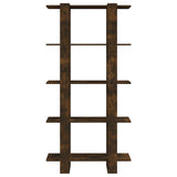 Book Cabinet/Room Divider Smoked Oak 80x30x160 cm Engineered Wood - 45-Degree Angle