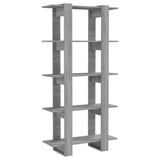 Book Cabinet/Room Divider Grey Sonoma 80x30x160 cm Engineered Wood - Front View