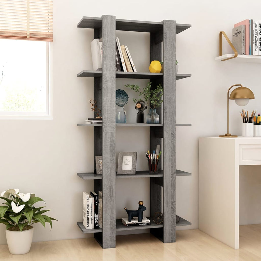 Book Cabinet/Room Divider Grey Sonoma 80x30x160 cm