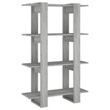 Book Cabinet/Room Divider Grey Sonoma 80x30x123.5 cm - Front View
