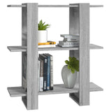 Book Cabinet/Room Divider Grey Sonoma 80x30x87 cm - Top-Down View