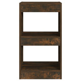 Book Cabinet/Room Divider Smoked Oak 40x30x72 cm - Side View