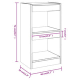 Book Cabinet/Room Divider Smoked Oak 40x30x72 cm - Close-Up Angle