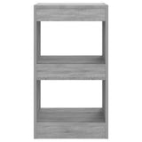 Book Cabinet/Room Divider Grey Sonoma 40x30x72 cm - Side View