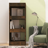 Book Cabinet/Room Divider Smoked Oak 40x30x103 cm Engineered Wood - Side View