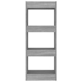 Book Cabinet/Room Divider Grey Sonoma 40x30x103 cm Engineered Wood - Top-Down View