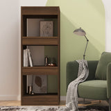 Book Cabinet/Room Divider Brown Oak 40x30x103 cm Engineered Wood - Side View