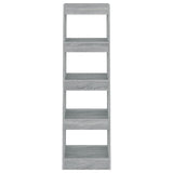 Book Cabinet/Room Divider Grey Sonoma 40x30x135 cm - Side View