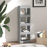 Book Cabinet/Room Divider Grey Sonoma 40x30x135 cm - Top-Down View