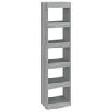 Book Cabinet/Room Divider Grey Sonoma 40x30x166 cm - Front View