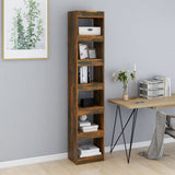 Book Cabinet/Room Divider Smoked Oak 40x30x198 cm - Side View