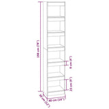 Book Cabinet/Room Divider Grey Sonoma 40x30x198 cm