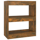 Book Cabinet/Room Divider Smoked Oak 60x30x72 cm - Front View