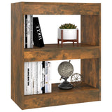 Book Cabinet/Room Divider Smoked Oak 60x30x72 cm - Top-Down View
