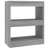 Book Cabinet/Room Divider Grey Sonoma 60x30x72 cm - Front View
