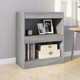 Book Cabinet/Room Divider Grey Sonoma 60x30x72 cm - Side View