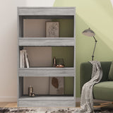 Book Cabinet/Room Divider Grey Sonoma 60x30x103 cm Engineered Wood - Side View
